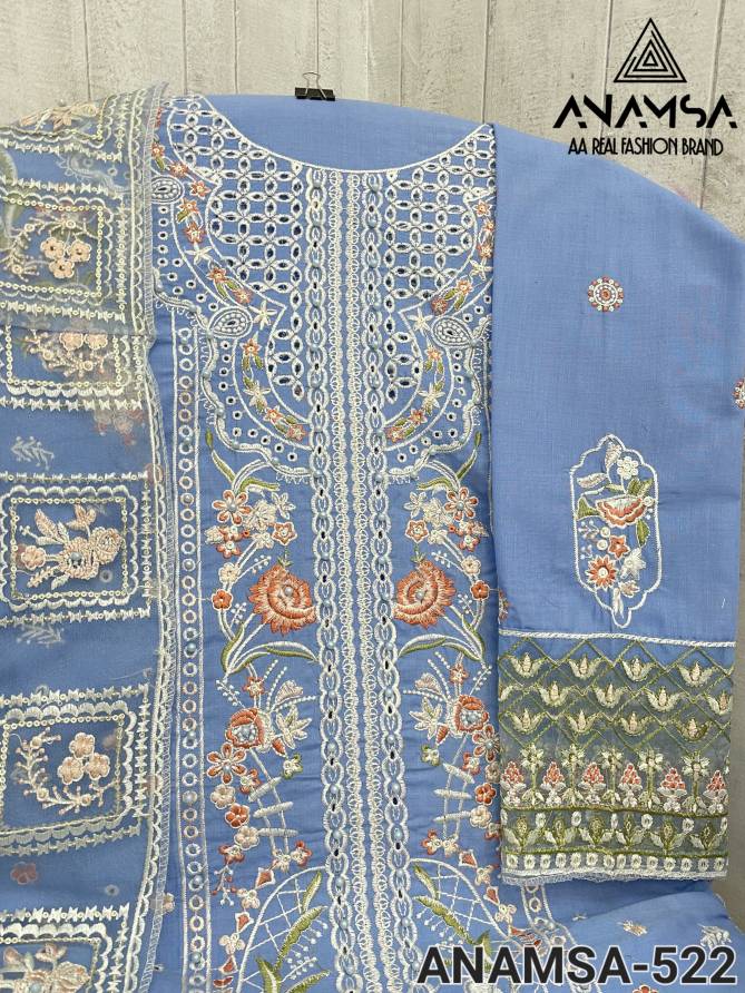 Anamsa 522 Jam Cotton Embroidery Pakistani Suit Wholesale Price In Surat